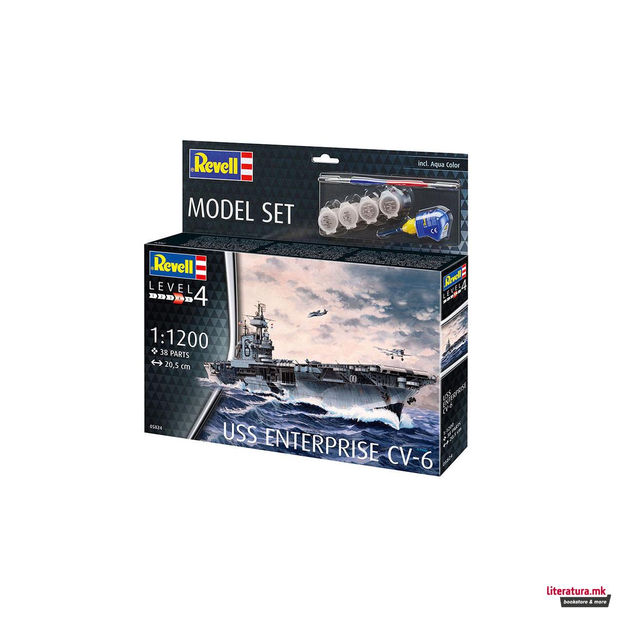 Сет макета + бои, USS Enterprise CV-6, 1:1200 