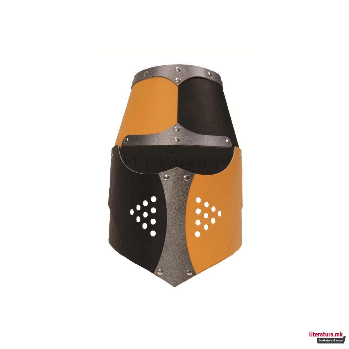 Нормански шлем, црно-жолт 