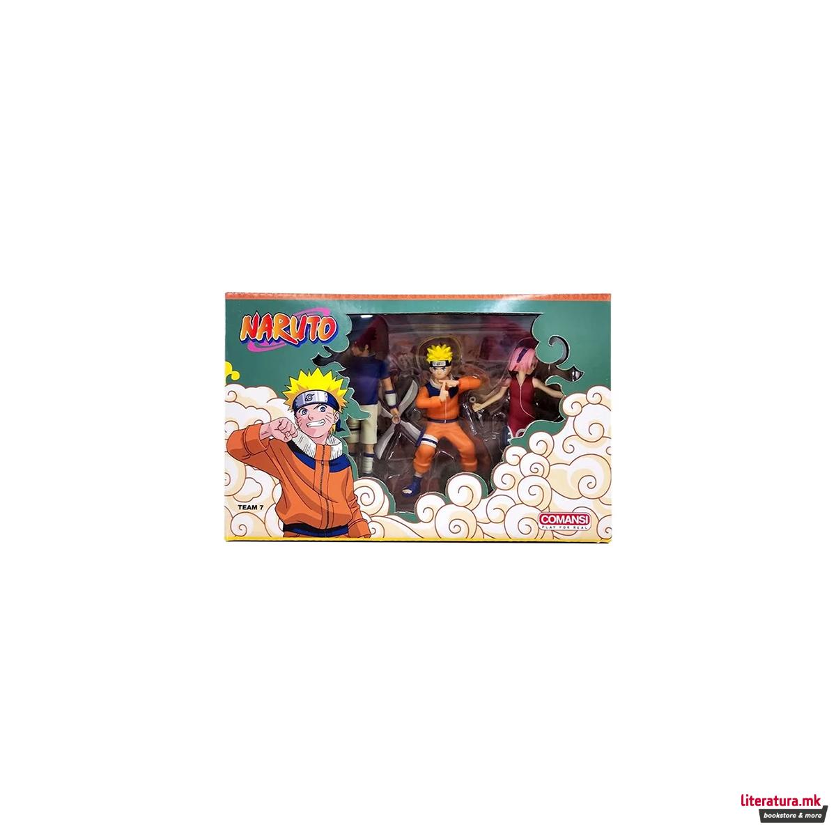 Сет фигури, COMANSI, Naruto - Naruto, Sasuke & Sakura, 9cm 