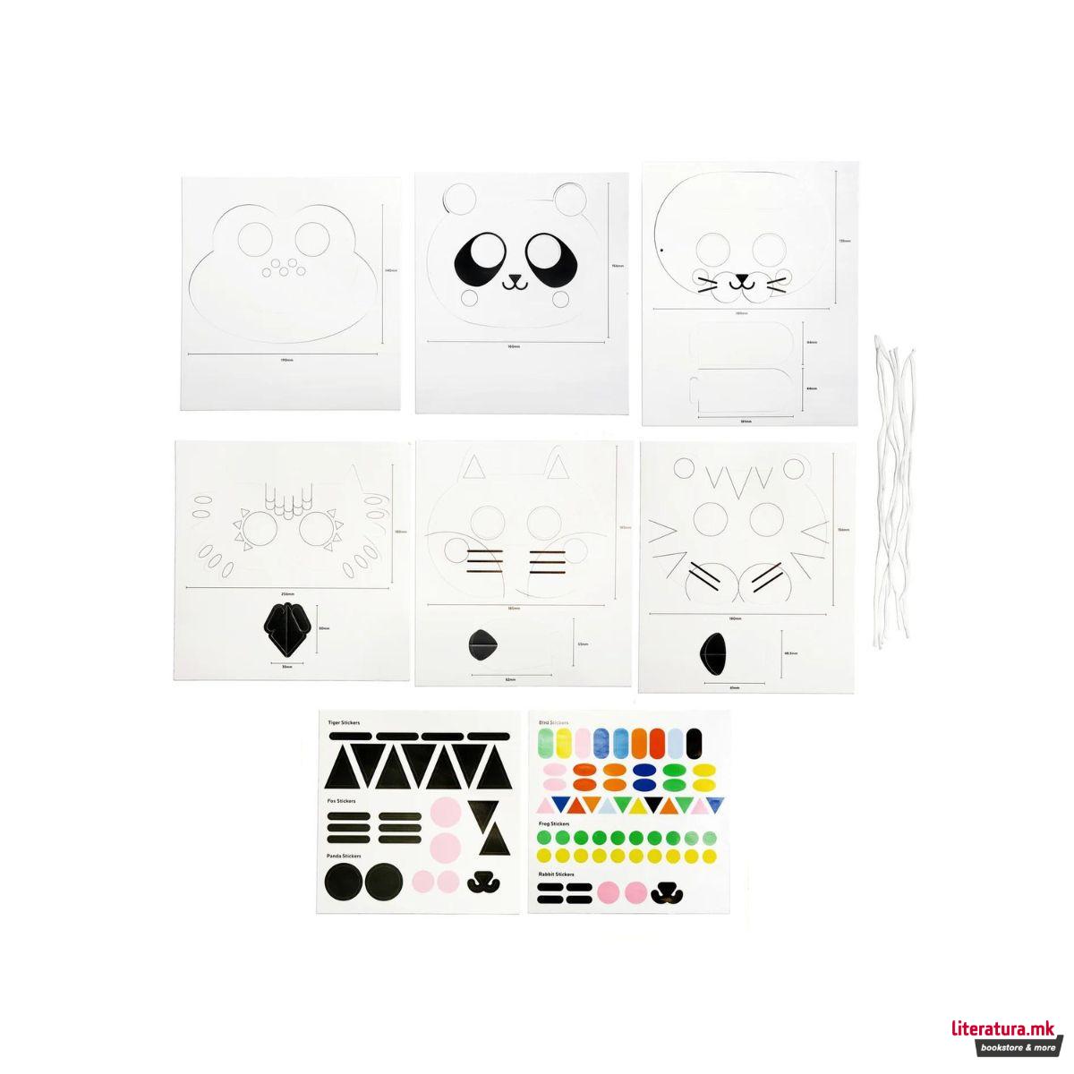 Сет за изработка, Kidoki - Animal Masks 