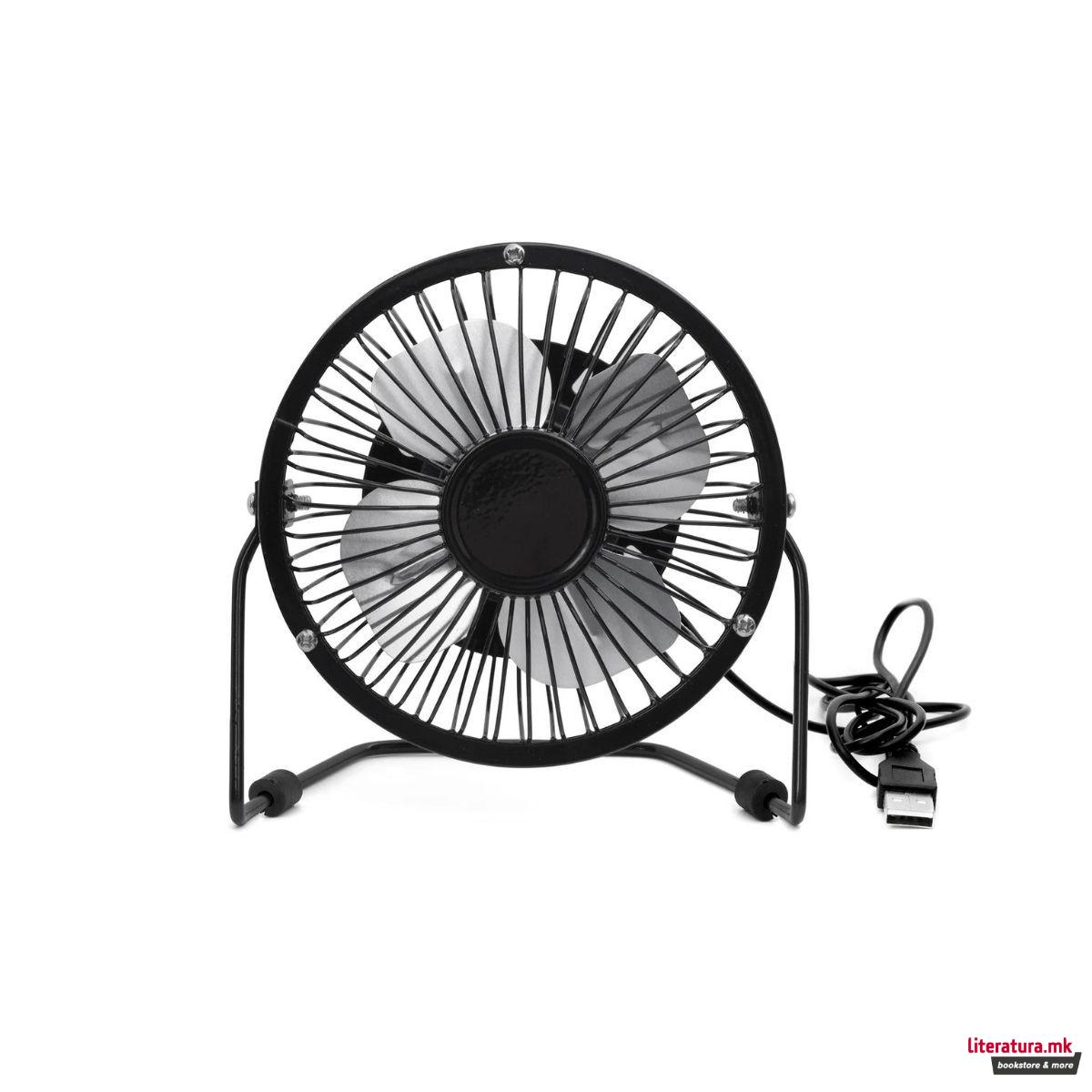 Метално вентилаторче за на биро - црно 