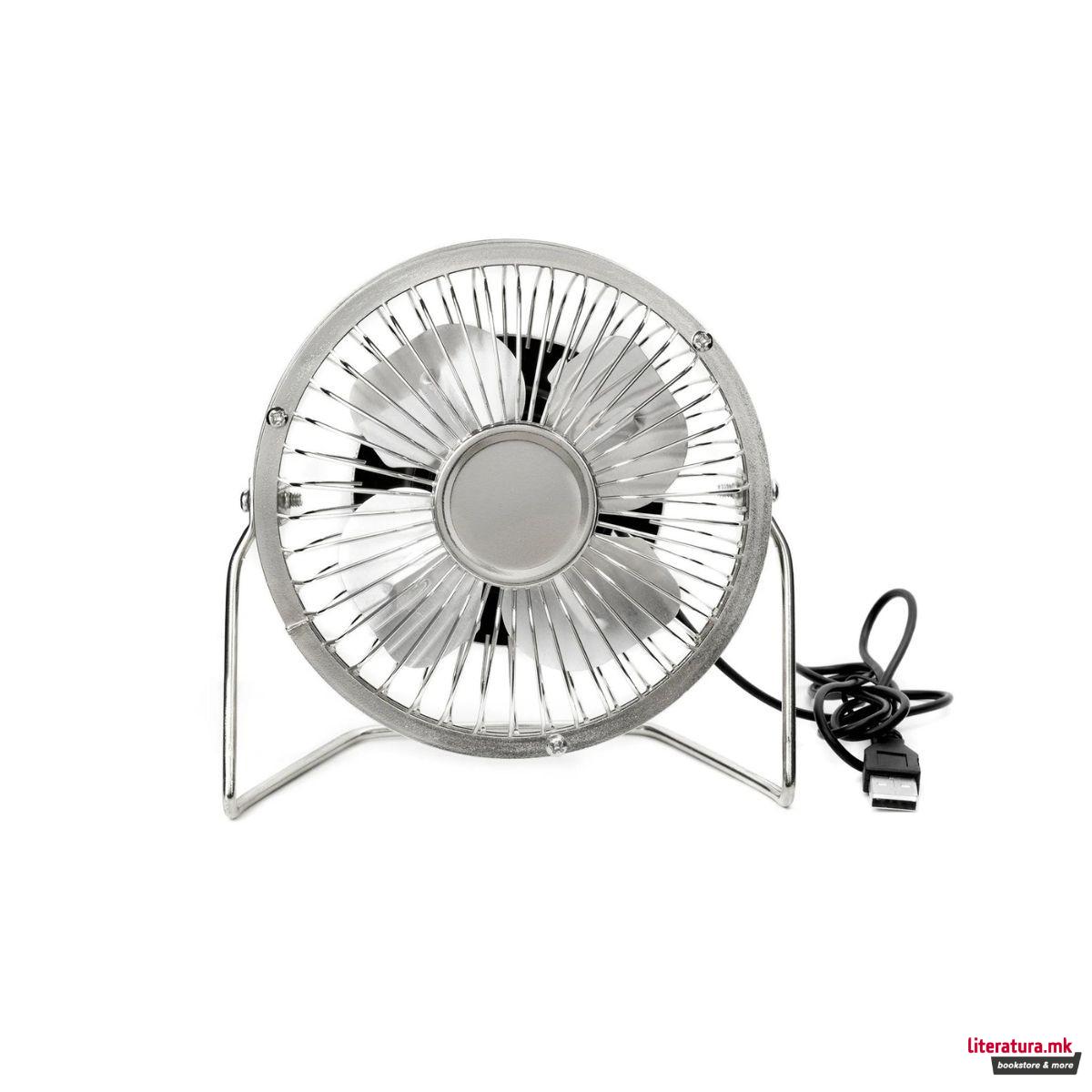 Метално вентилаторче за на биро - сребрено 