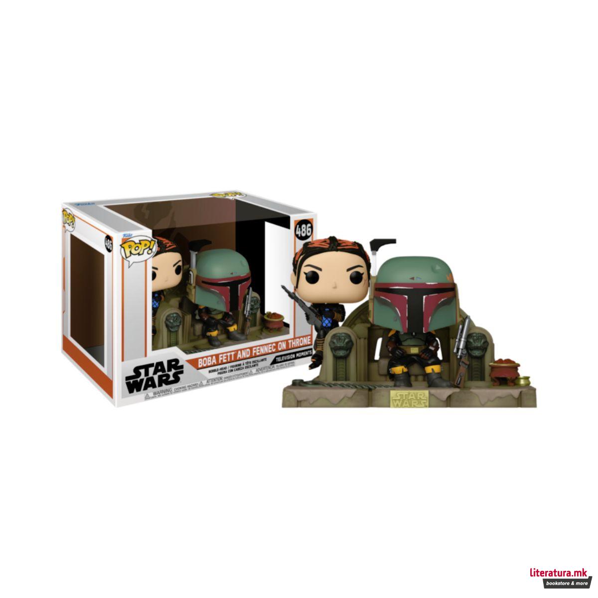 Фигура, Pop!, Star Wars: The Mandalorian - Boba Fett & Fennec on Throne 