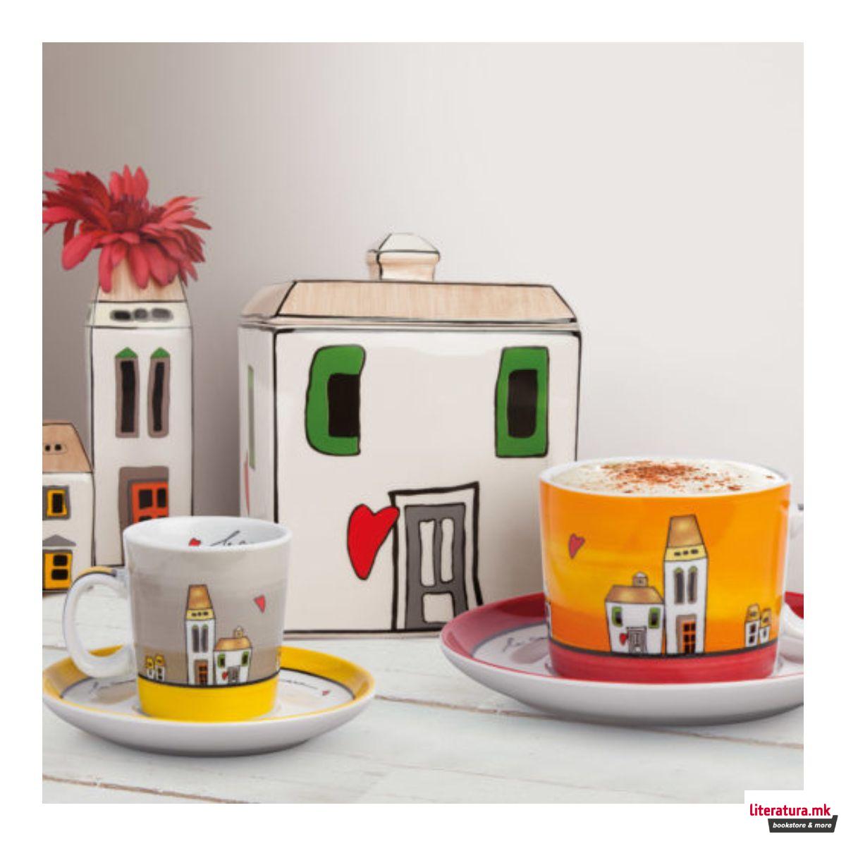 Сет од 6 шолји со тацни, Le Casette