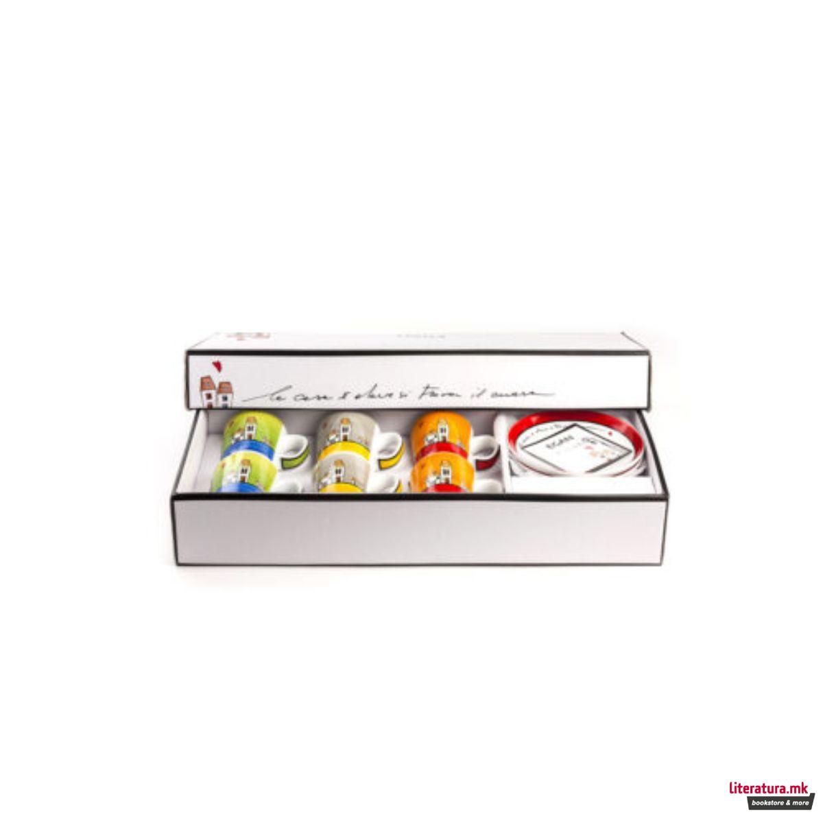 Сет од 6 шолји со тацни, Le Casette