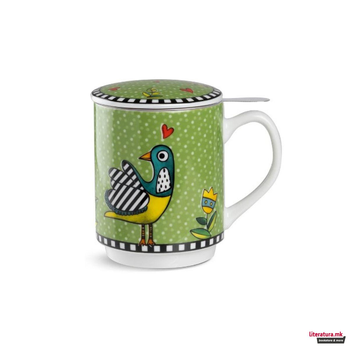 Шолја за чај со инфузер, Cocoricò Green, 350ml 