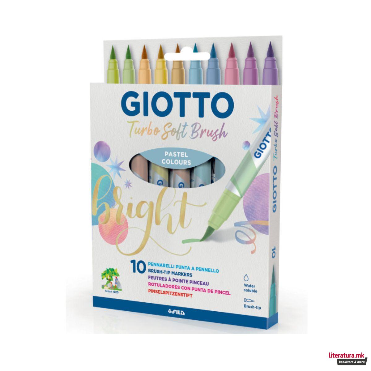 Сет брашпенс, Giotto Turbo Soft Brush Pastel, 1/10