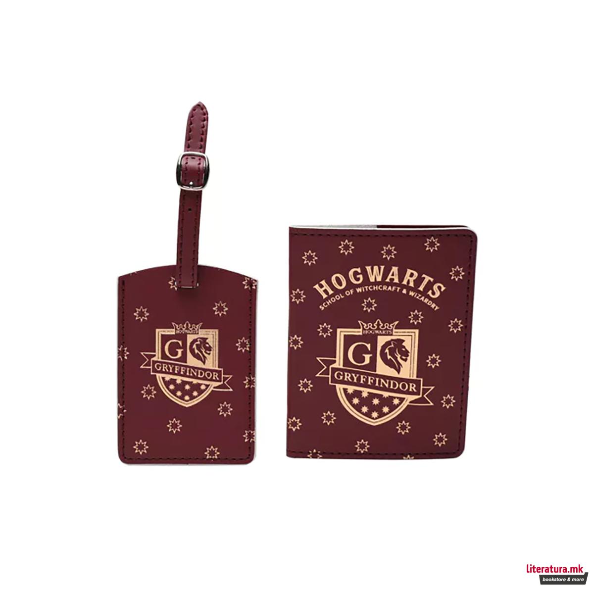 Сет - футрола за пасош и таг за багаж, Harry Potter - Gryffindor 