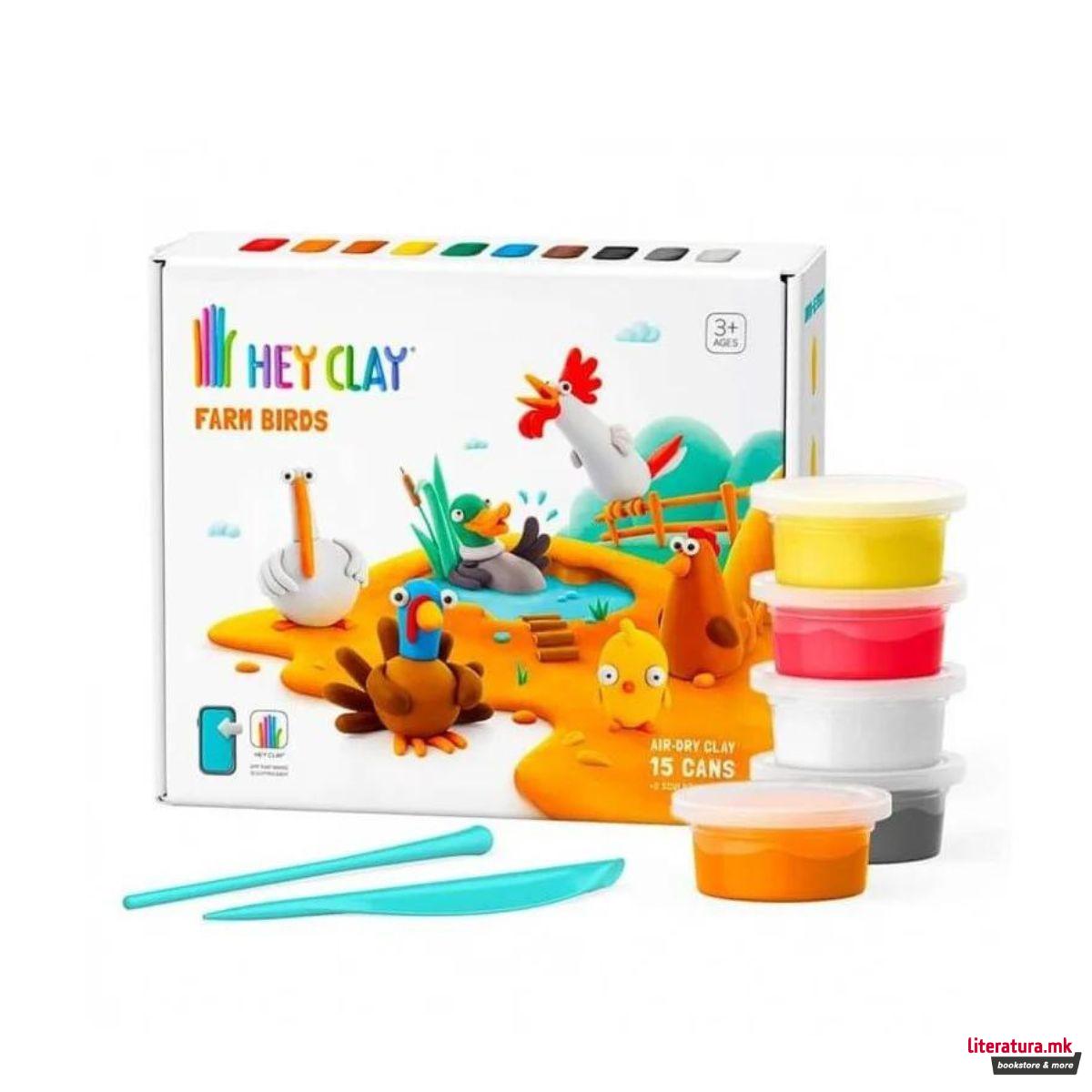 Сет за изработка со глина, Farm Birds 