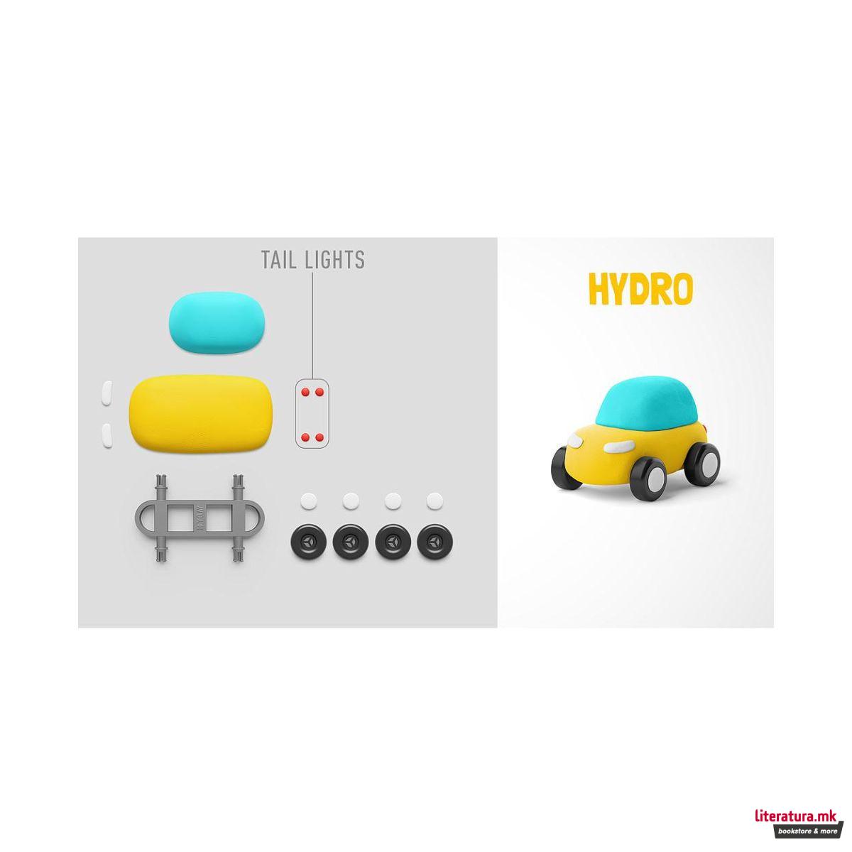 Сет за изработка со глина, Motors - Eco Cars 