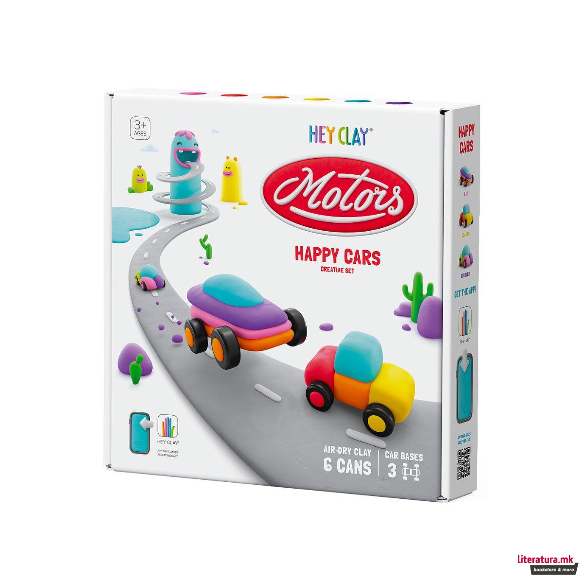 Сет за изработка со глина, Motors - Happy Cars 