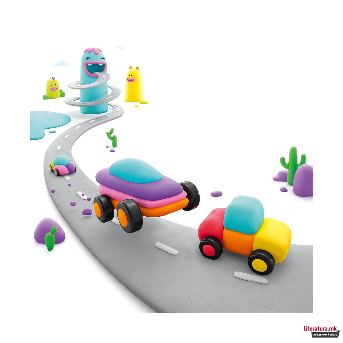 Сет за изработка со глина, Motors - Happy Cars 