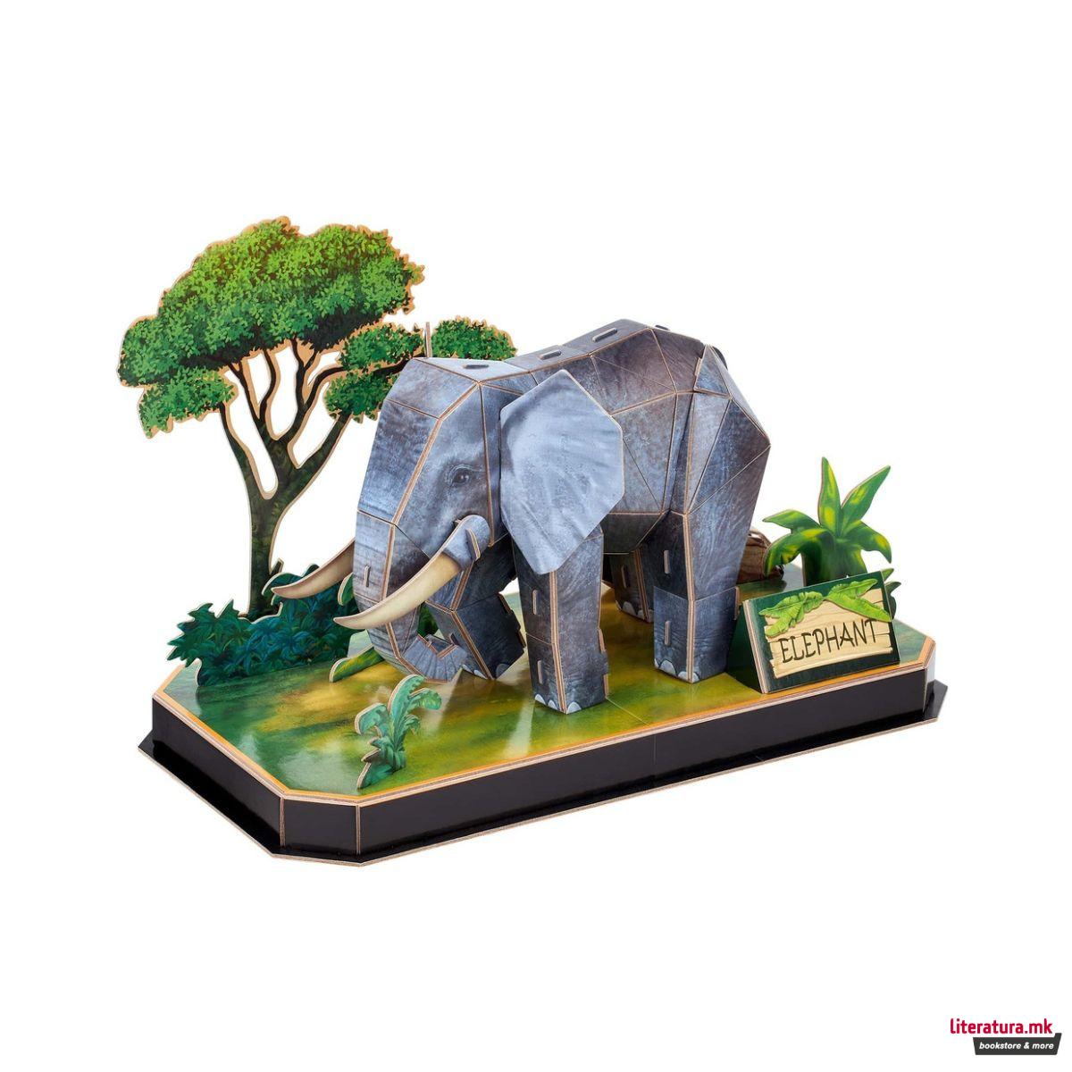 3D сложувалка, Cubic Fun - Animal Pals: Elephant, 42 парчиња 