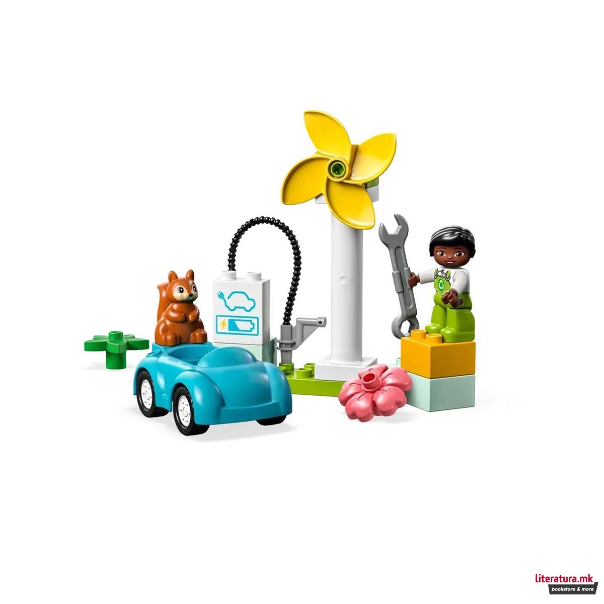 LEGO коцки, Duplo, Wind Turbine and Electric Car 