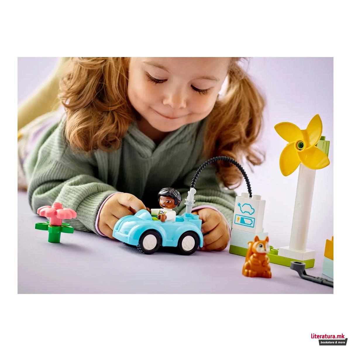 LEGO коцки, Duplo, Wind Turbine and Electric Car 