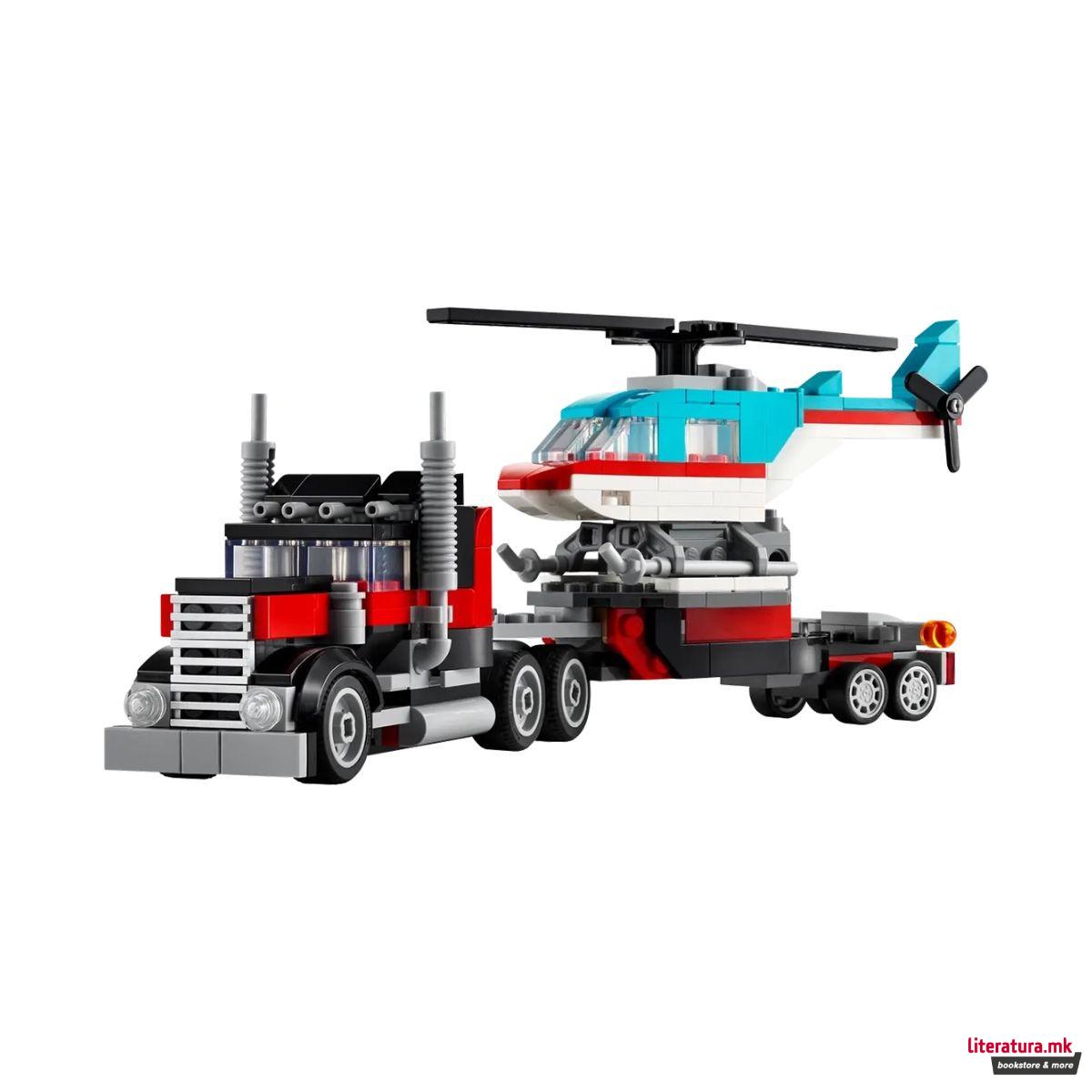 LEGO коцки, Creator 3 in 1, Flatbed Truck with Helicopter 