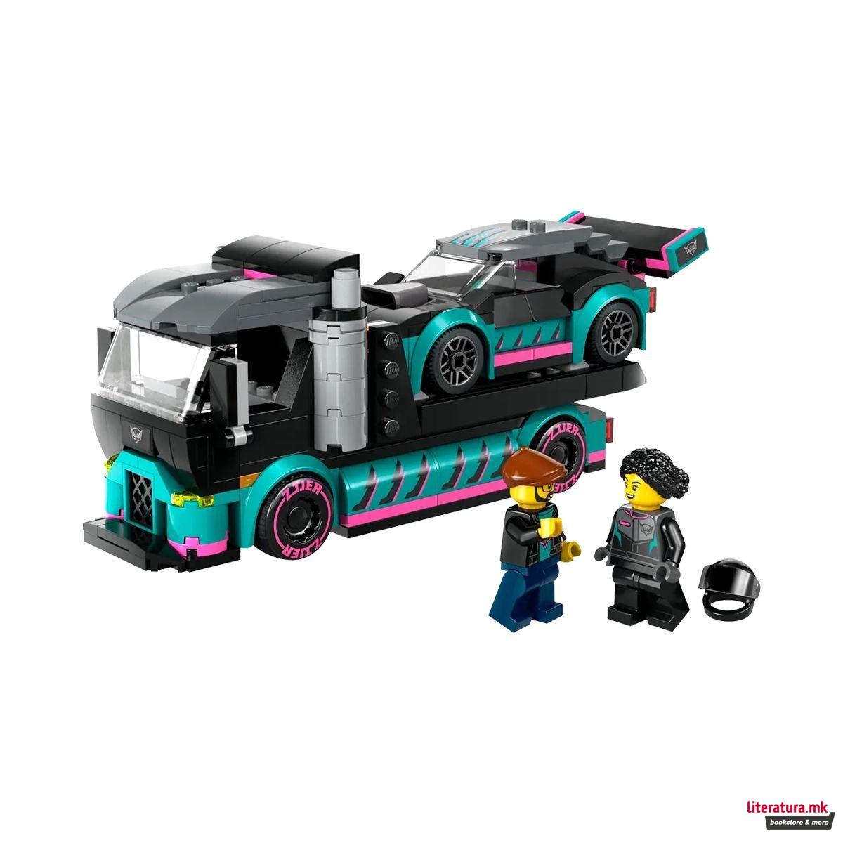 LEGO коцки, City, Race Car and Car Carrier Truck 