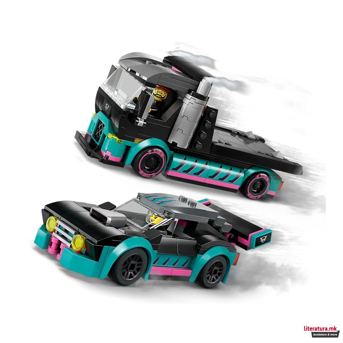 LEGO коцки, City, Race Car and Car Carrier Truck 