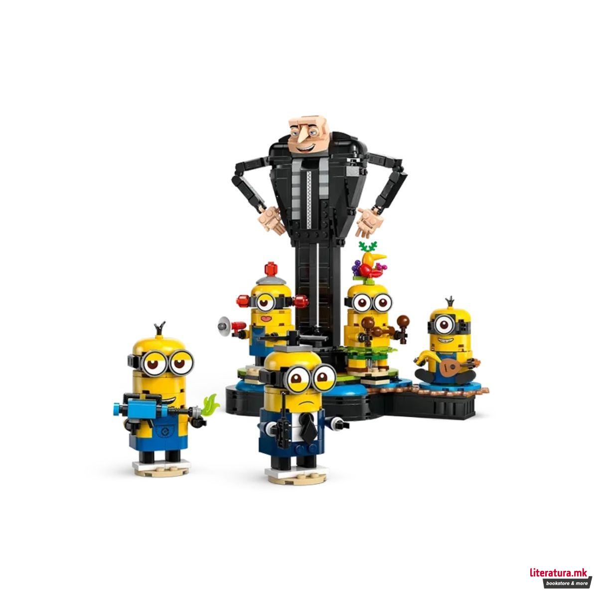 LEGO коцки, Despicable Me 4 - Brick-Built Gru and Minions 