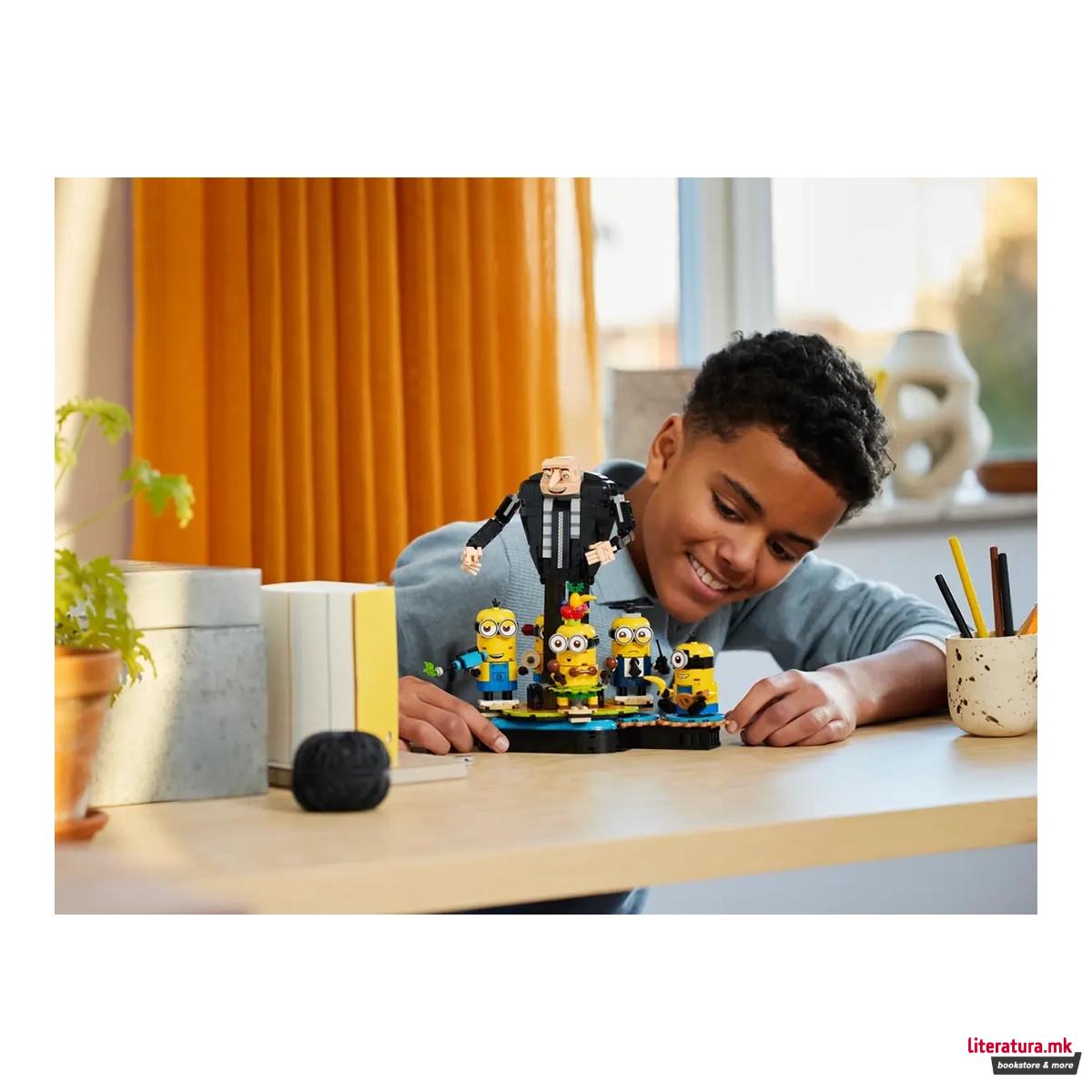 LEGO коцки, Despicable Me 4 - Brick-Built Gru and Minions 