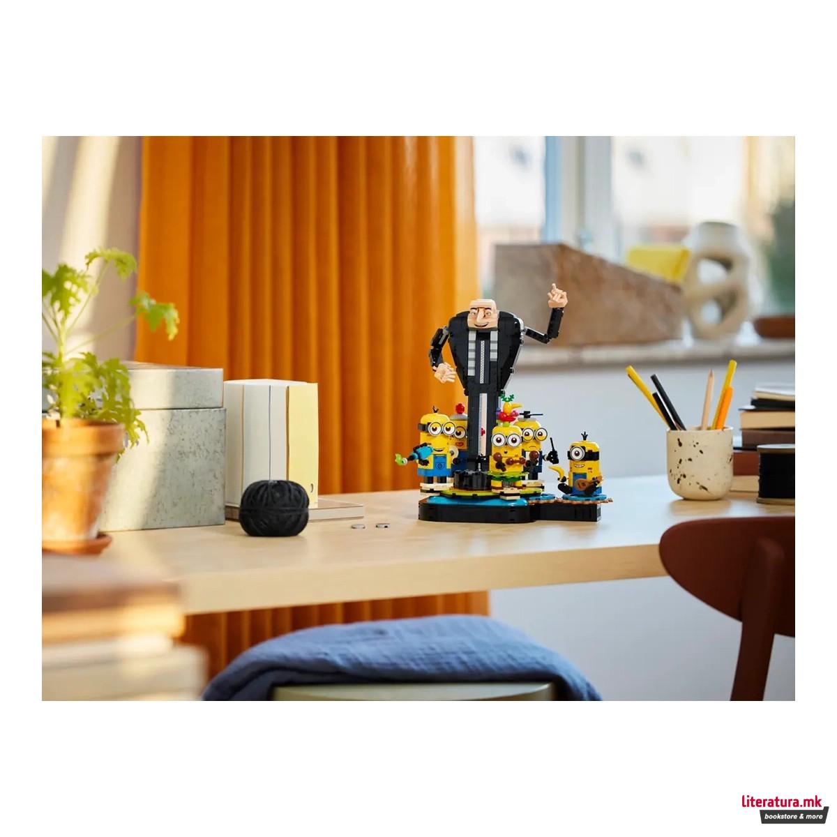 LEGO коцки, Despicable Me 4 - Brick-Built Gru and Minions 