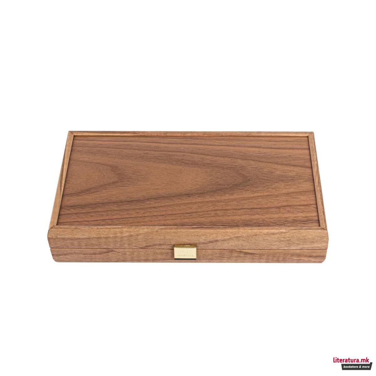 Сет за табла, American Walnut - Elegant Marquetry Design, мал 