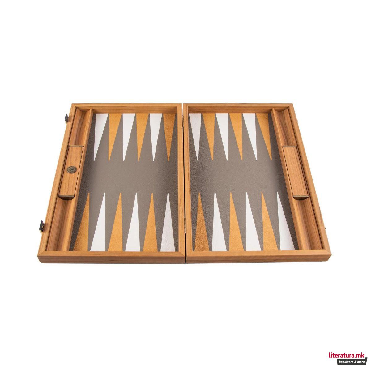 Сет за табла, Grey Beige Ostrich Tote, голем 