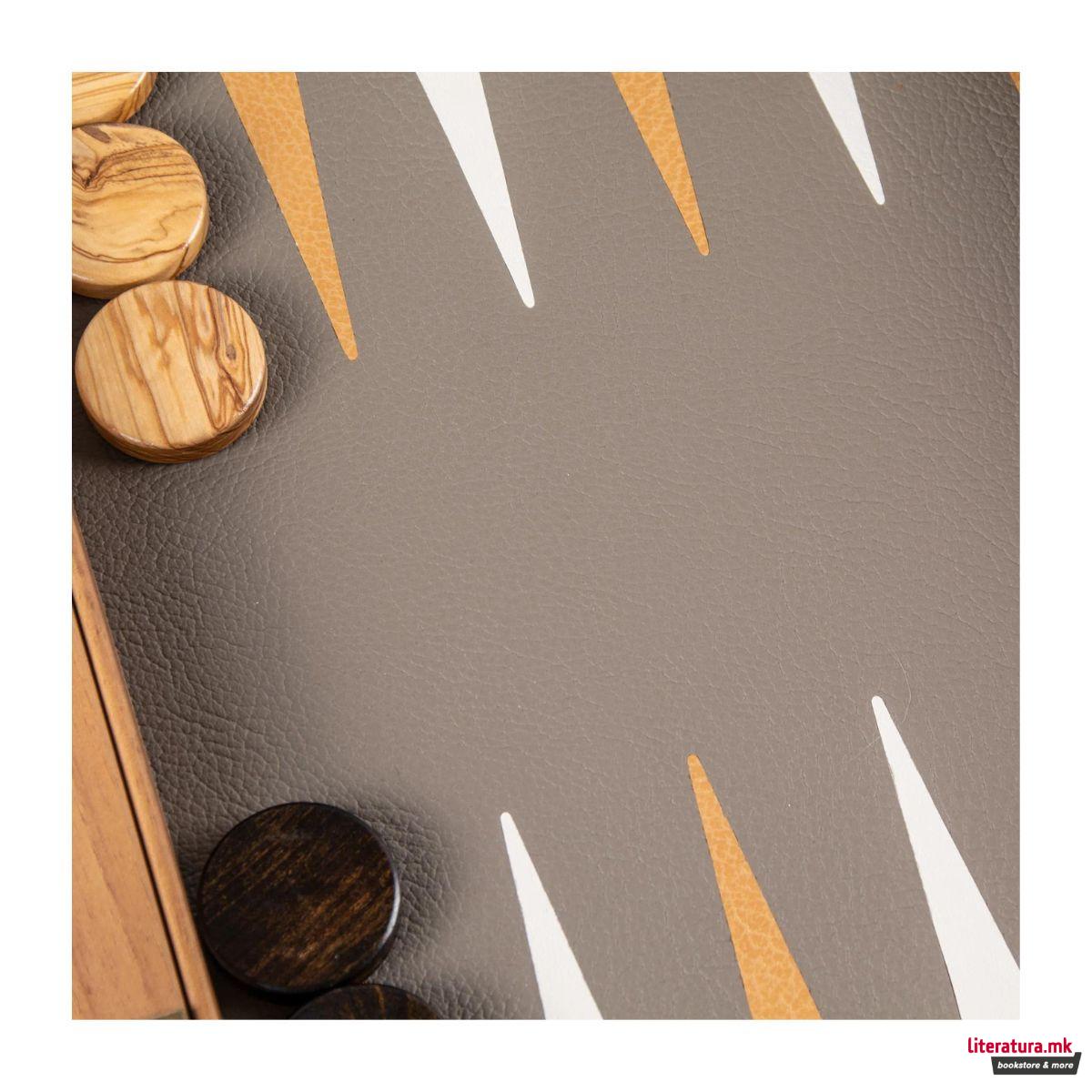 Сет за табла, Grey Beige Ostrich Tote, голем 