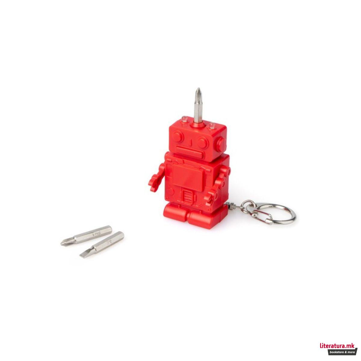 Повеќенаменски приврзок за клучеви, Robot, црвена 