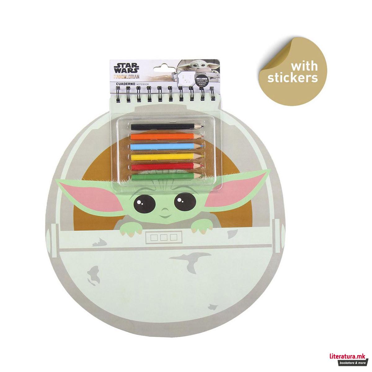 Сет - тетратка со стикери и боички, Colores - The Mandalorian 