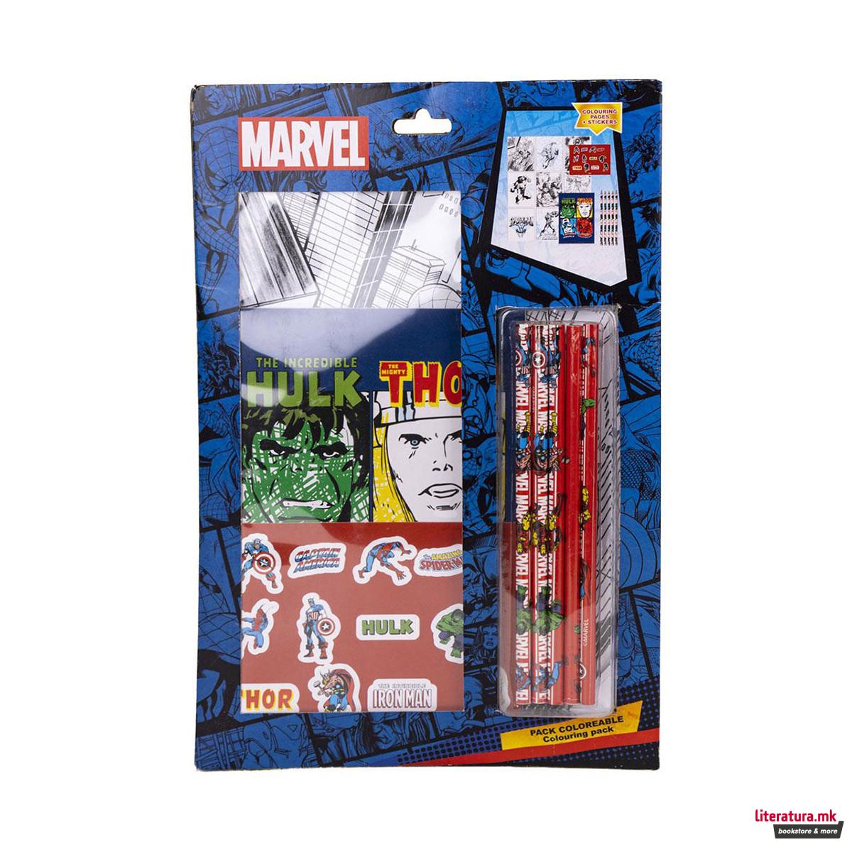 Сет за боење + стикери, Marvel - Avengers 