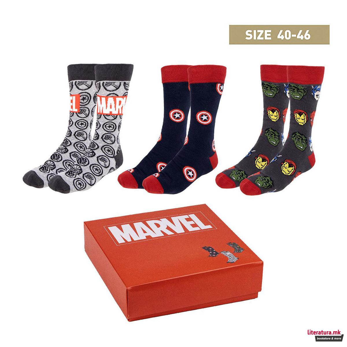 Сет од 3 пара чорапи, Marvel - Avengers (40-46) 