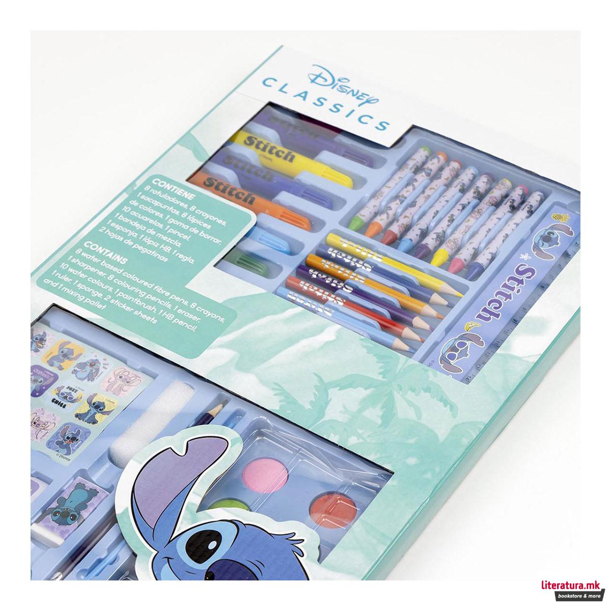 Сет за цртање и боење - кутија, Disney Stitch 