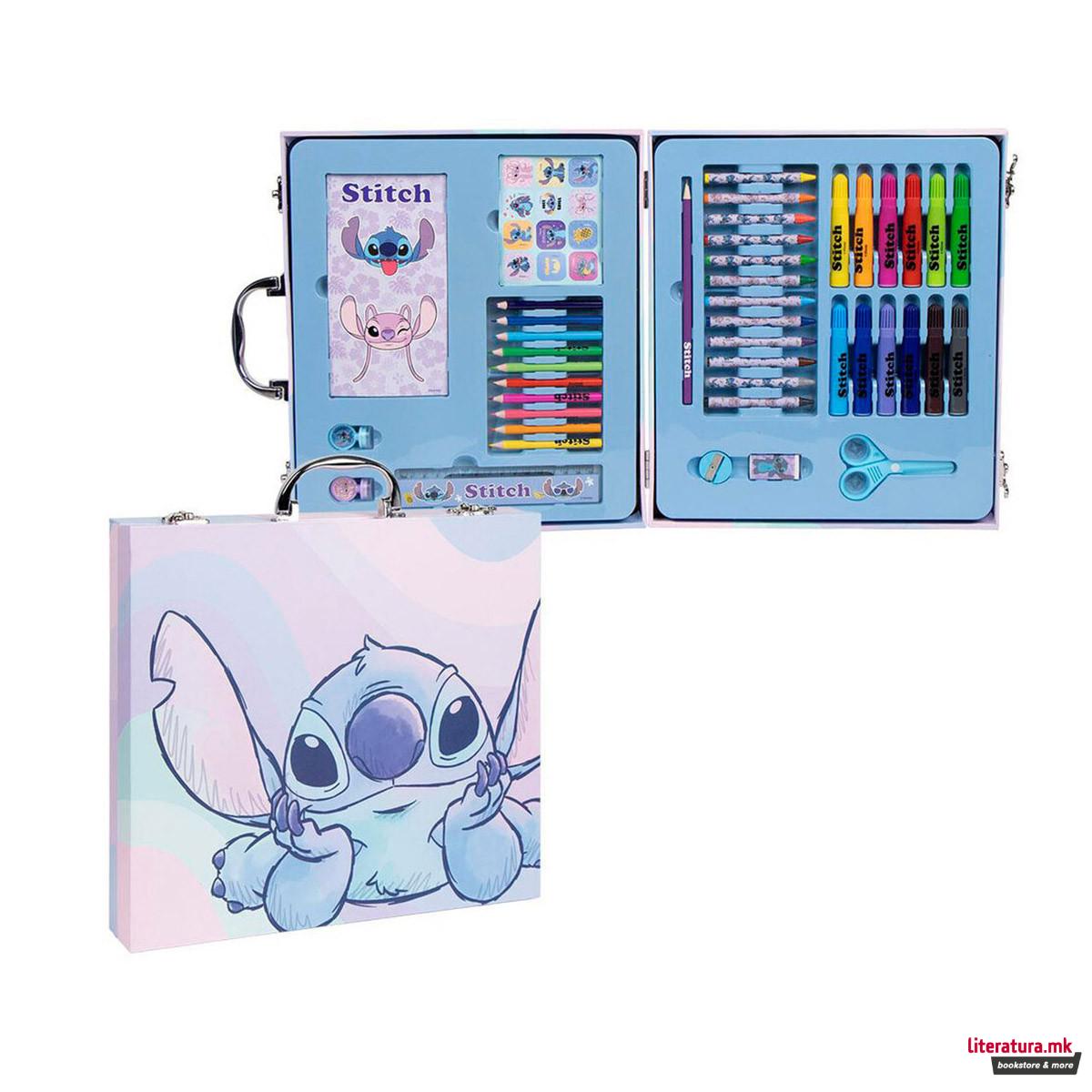 Сет за цртање и боење - куферче, Disney Stitch 