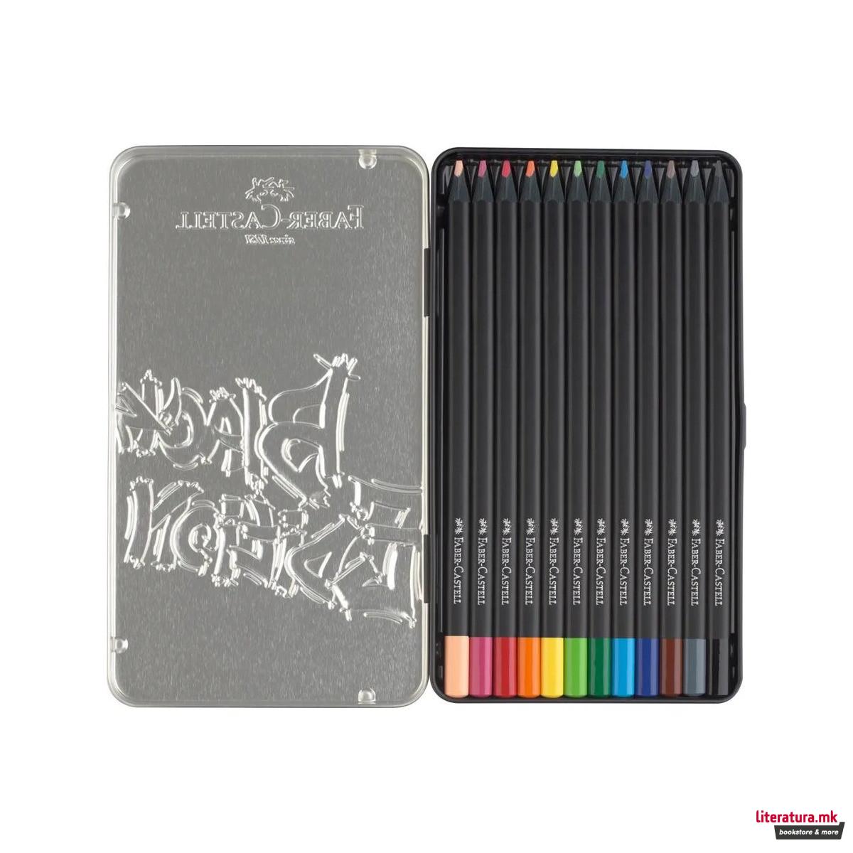 Сет од 12 дрвени боици во метална кутија, Black Edition 