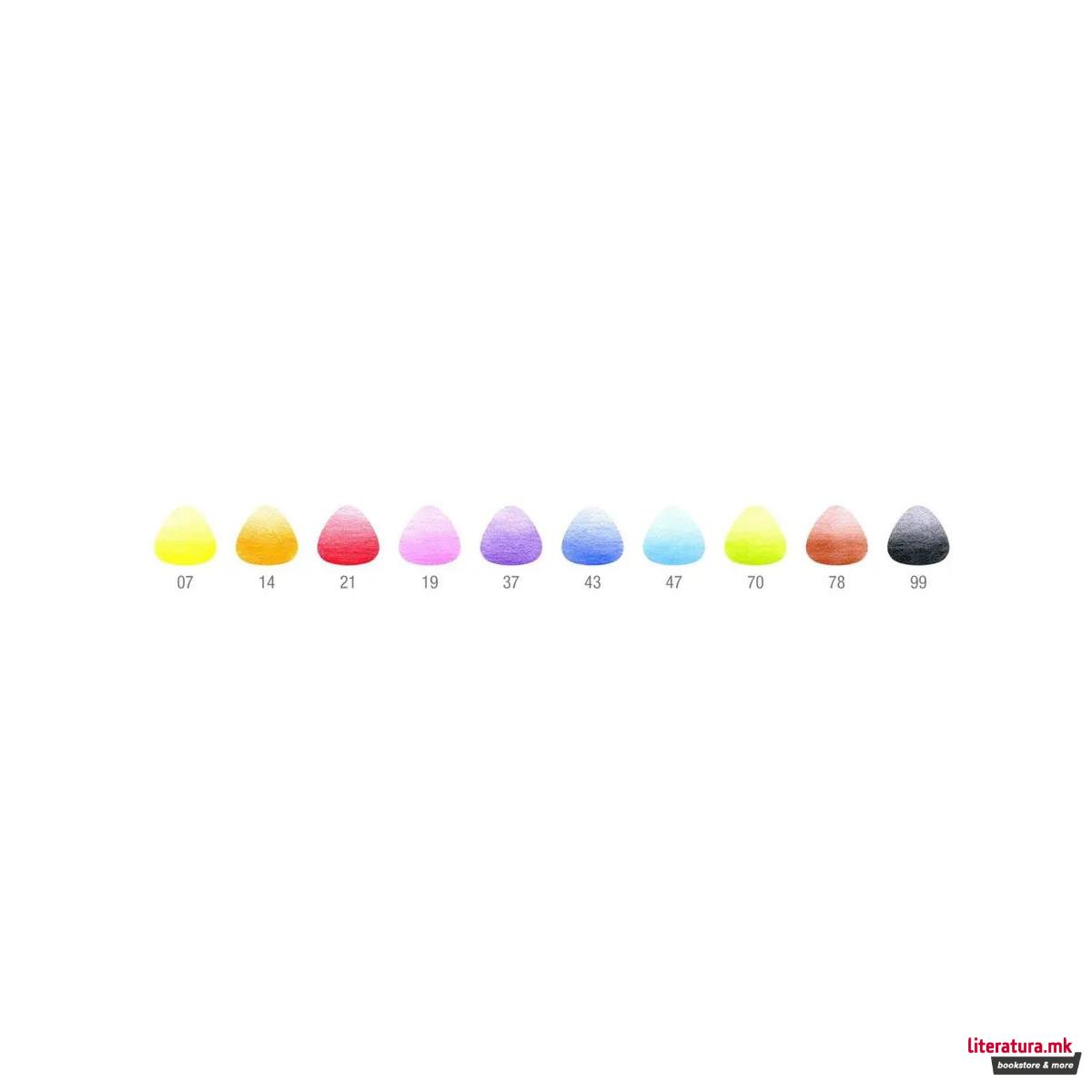 Сет од 10 дрвени боици, Jumbo Junior Triangular 