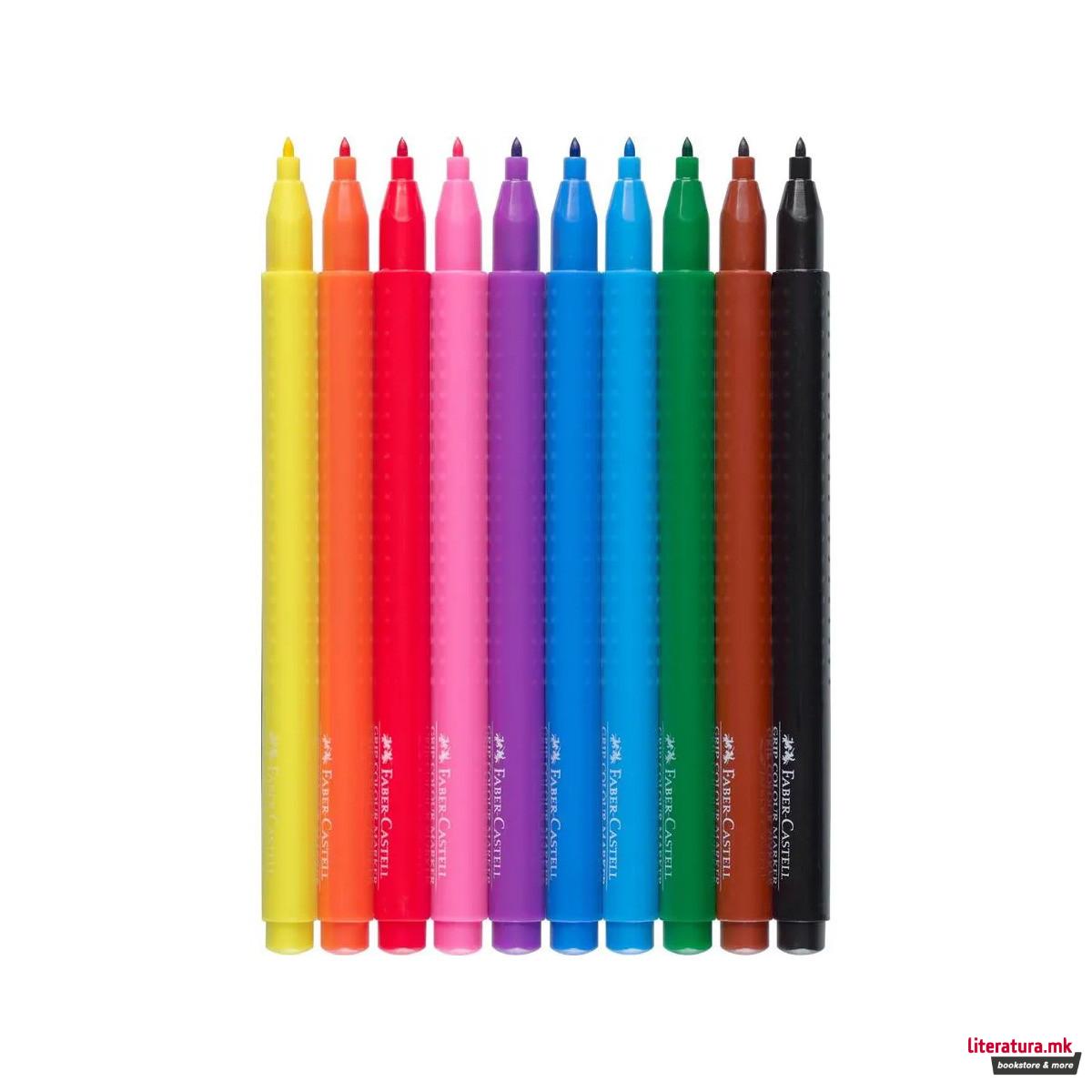 Сет од 10 фломастери, Grip 