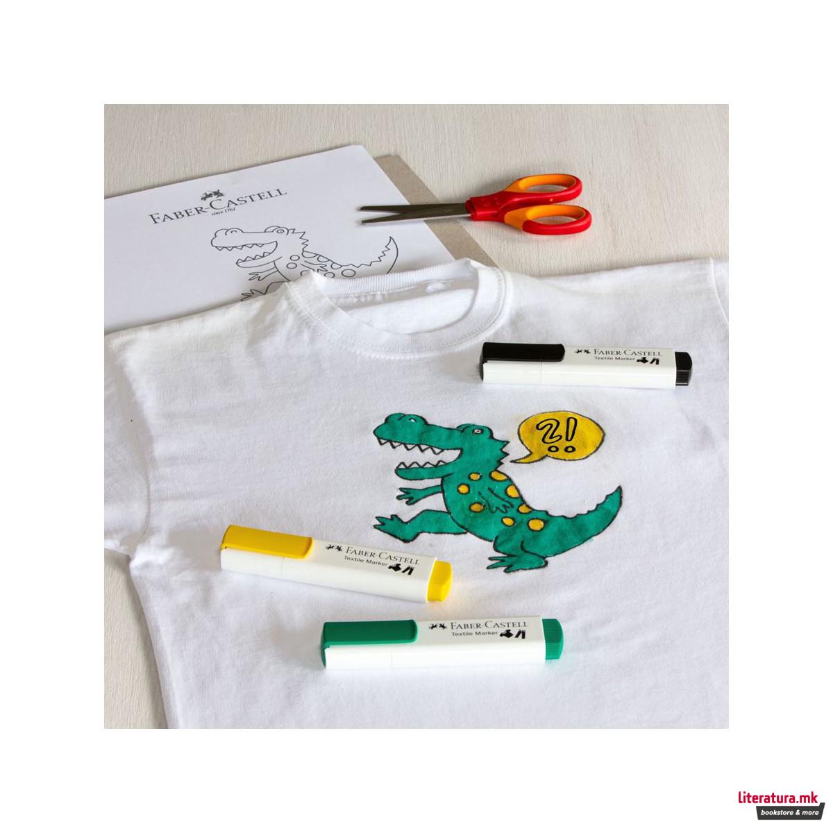 Сет од 5 маркери за текстил, Faber Castell Textile Marker 