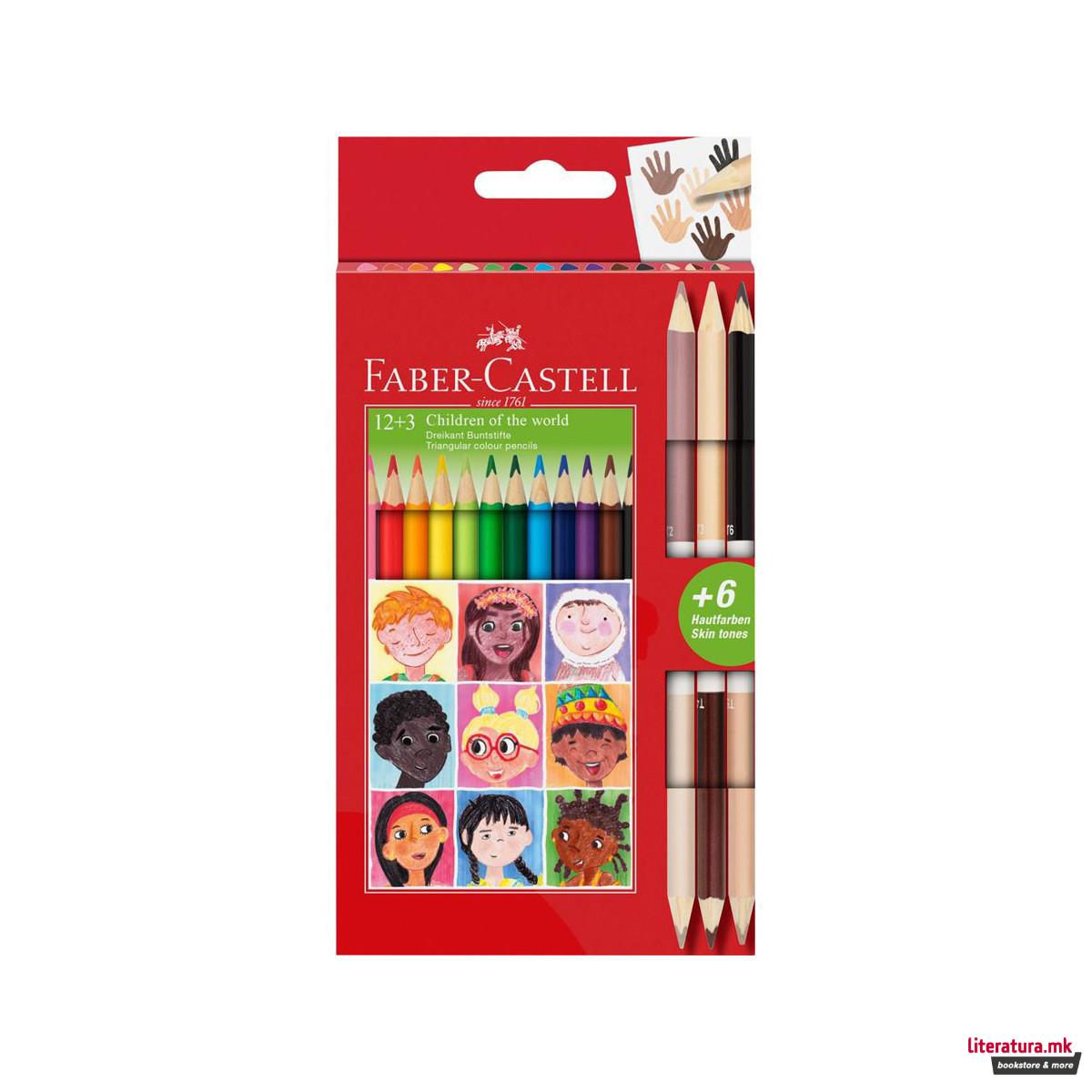 Сет од 12+3 дрвени боици, Children of the World 