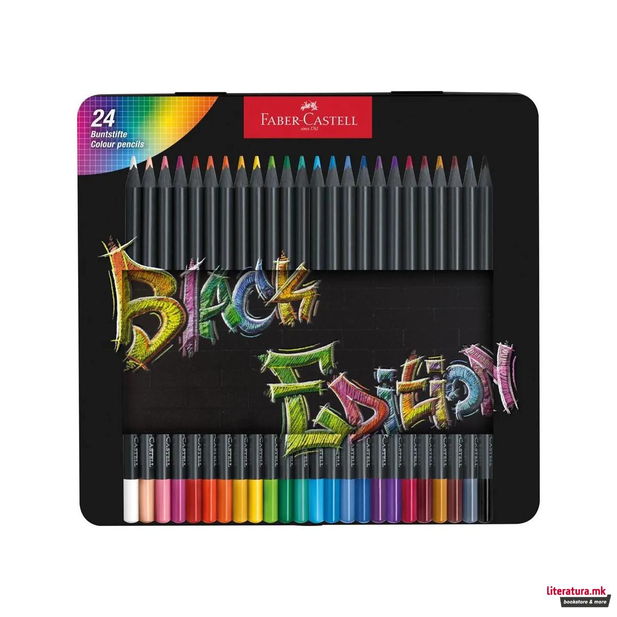 Сет од 24 дрвени боици во метална кутија, Black Edition 