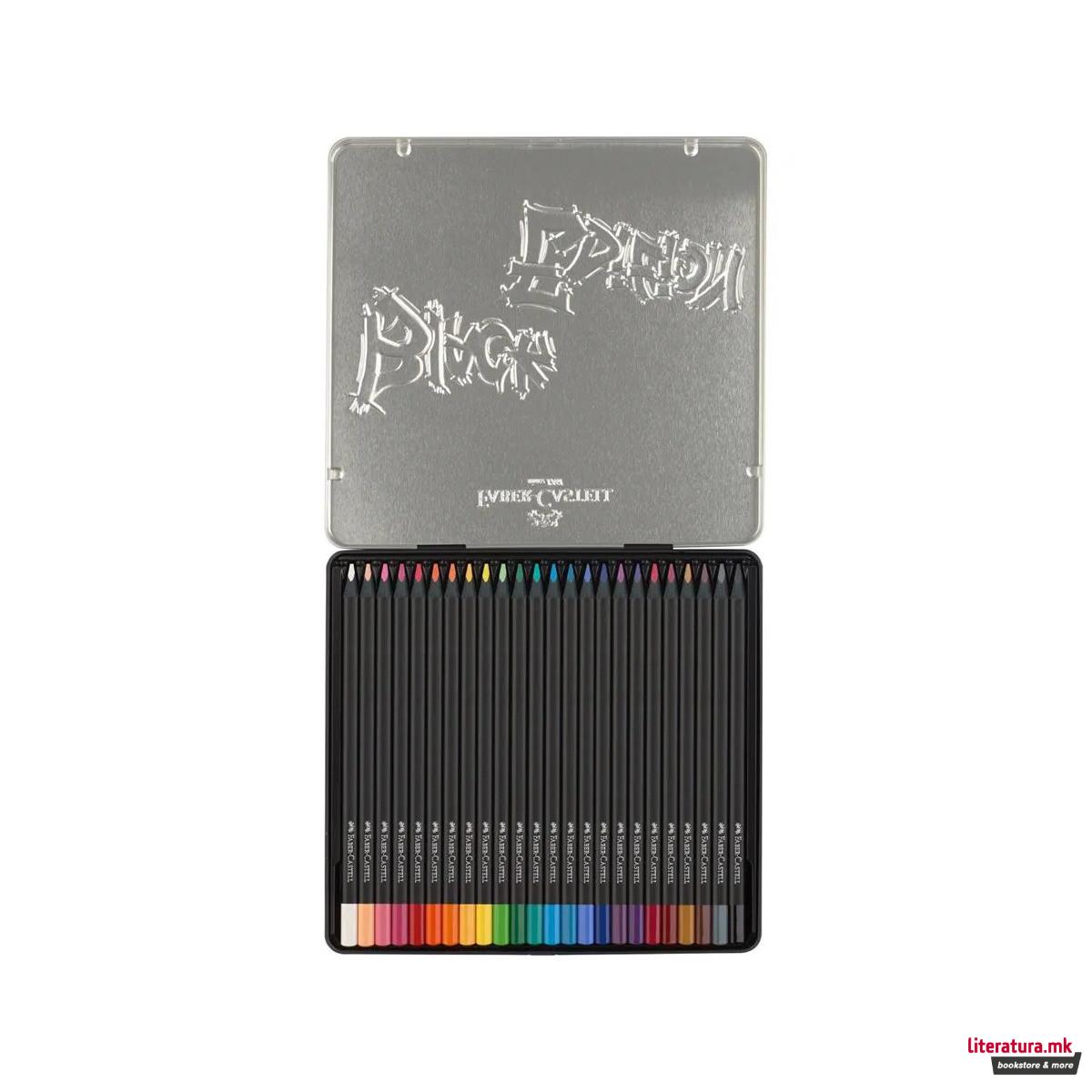 Сет од 24 дрвени боици во метална кутија, Black Edition 