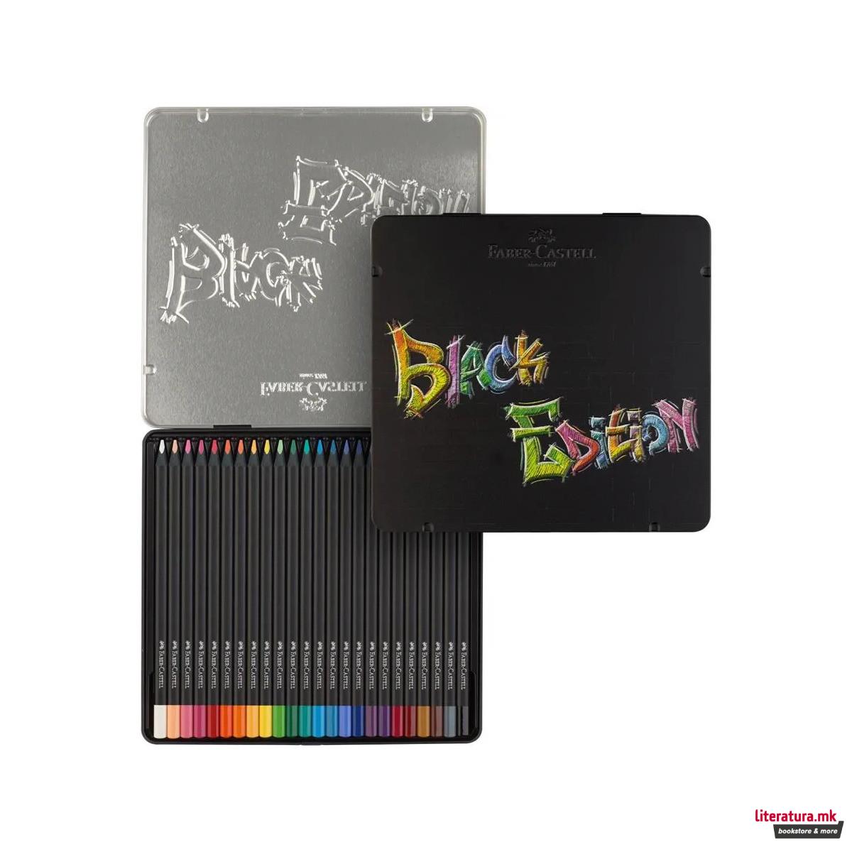 Сет од 24 дрвени боици во метална кутија, Black Edition 