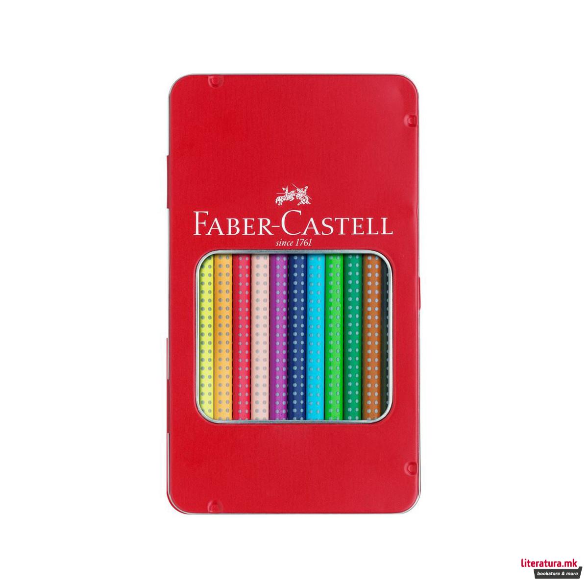 Сет од 12 дрвени боици во метална кутија, Colour Grip 