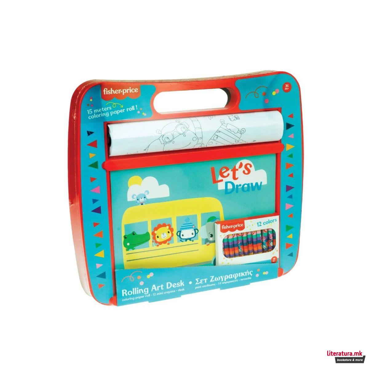 Сет за цртање, Fisher Price - Rolling Art Desk 