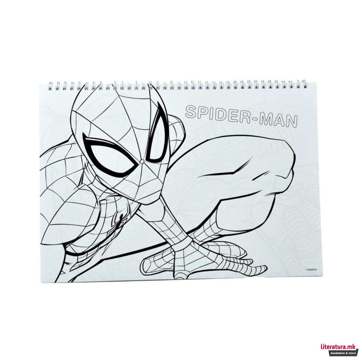 Скицник со стикери, Marvel: Spider-Man, 23 x 33 cm, 40 листови 
