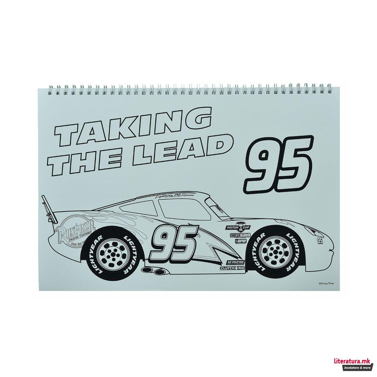Скицник со стикери, Pixar: Cars - Lightning McQueen, 23 x 33 cm, 40 листови 