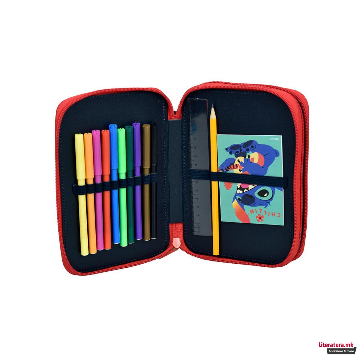 Несесер за моливи - полн, Disney: Stitch - No Bad Days 