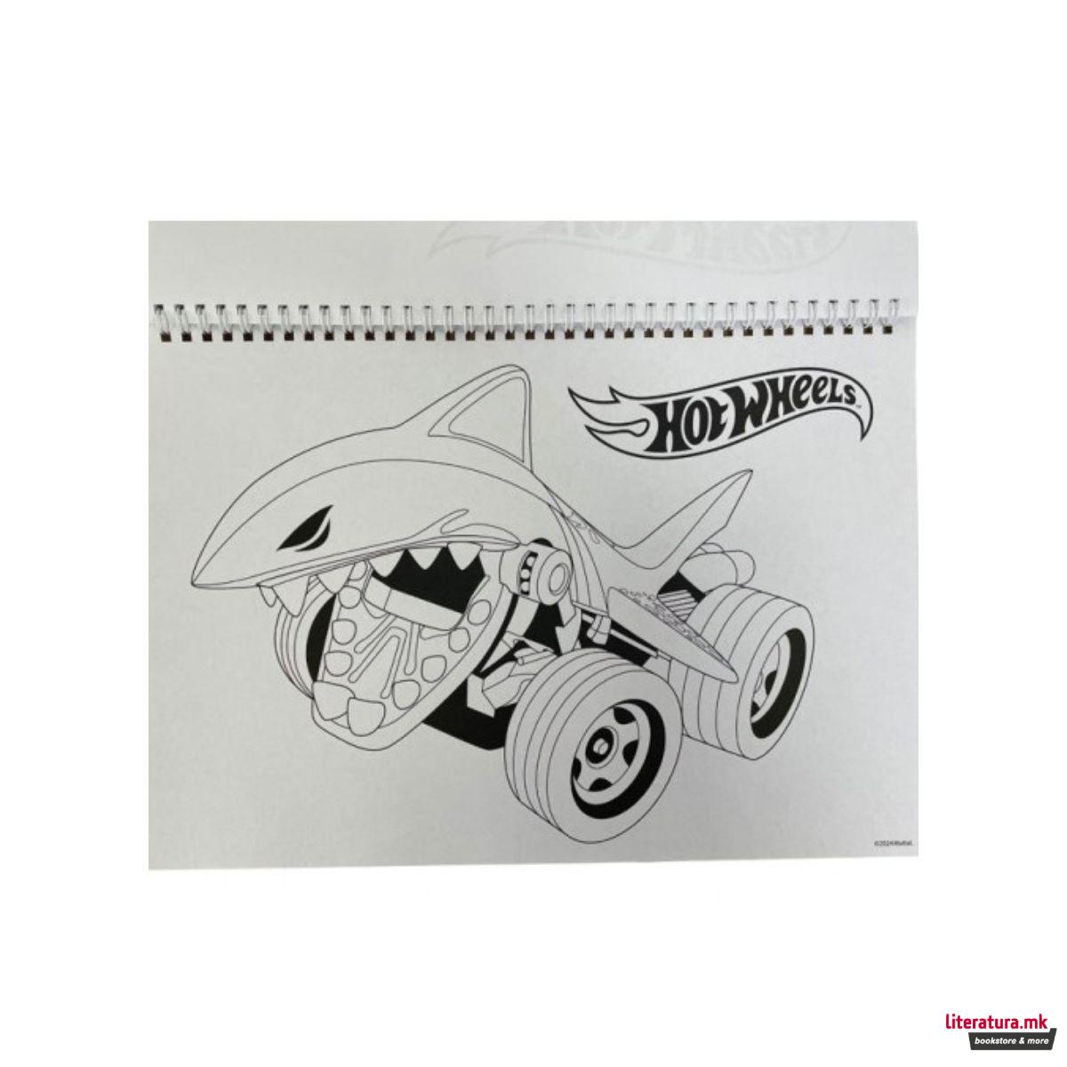 Скицник со стикери, Hot Wheels, 23 x 33 cm, 40 листови 
