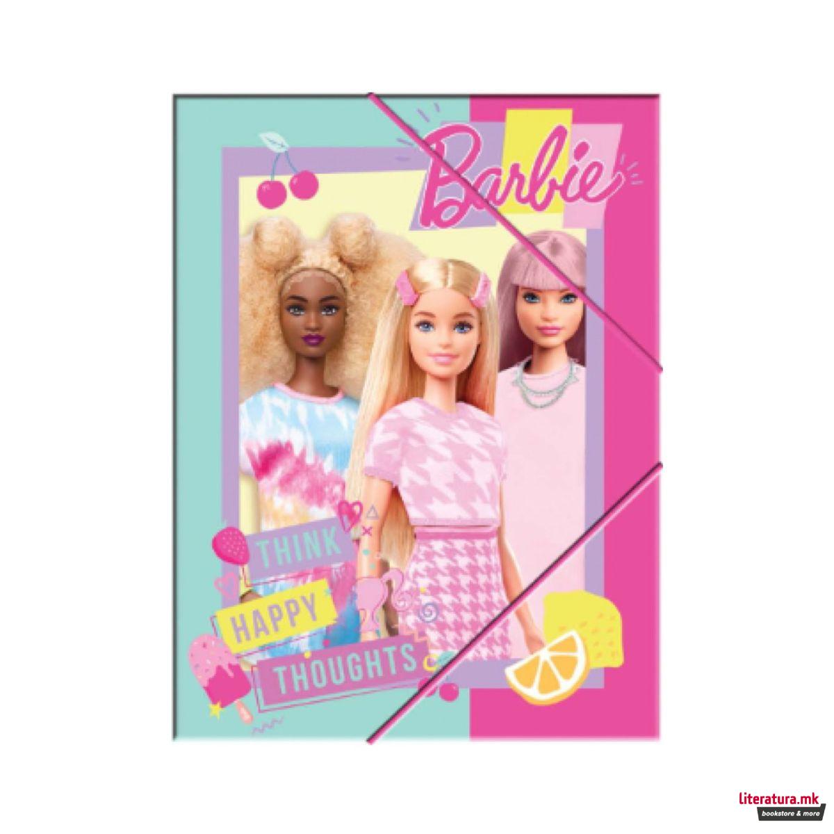 Папка со ластици, Barbie - Think Happy Thoughts, А4 