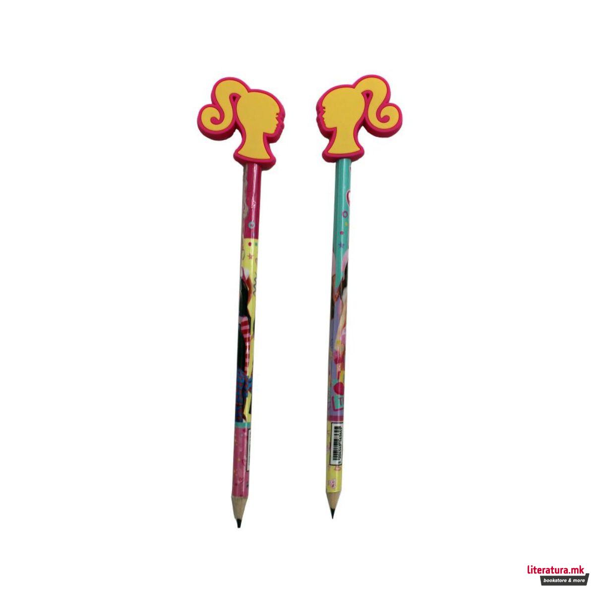 Молив со гума-фигура, Barbie, 2 дизајни 